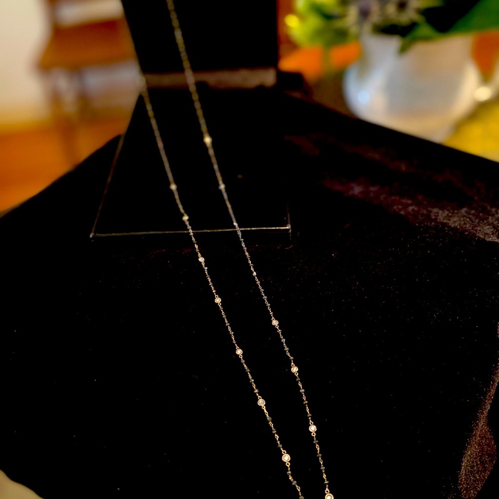 Penny Preville 36” Diamond Beaded Station Necklace